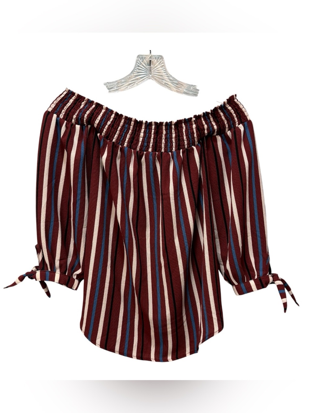 Rue21 Off-Shoulder Striped Tied Sleeve Women’s Top